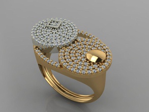 gc oro y018 - diamante modello 3d gioielli gemme moda il design argento anello di lusso elegante lucente art la collana gemma braccialetto orecchino ciondolo zaffiro altri sterlina 3d print model - Mito3D