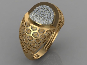 gc oro y059 diamante impostato 3d modello gemme gioielleria moda design argento squillare lusso elegante splendente arte collana gemma braccialetto orecchino pendente zaffiro 3d print model - Mito3D