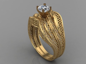 gc gold y068 - diamond ring jewelry gems fashion design silver luxury elegant shining art necklace gem bracelet earring pendant sapphire other rings 3d print model - Mito3D