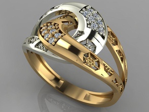 gc oro y100 - ring gioielli gemme moda il design argento anello di lusso elegante lucente diamante art la collana gemma orecchino ciondolo anelli braccialetto zaffiro altri donne elmas d'oro 3d print model - Mito3D