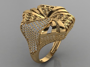 gc or y120 - diamant bague en bijoux de la mode conception d'argent l'anneau luxe élégant shining le art collier gem bracelet pendentif les anneaux femmes anneau mariage 3d print model - Mito3D