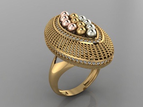 gc gold y122- diamond dorica ring jewelry fashion design silver luxury elegant shining art necklace gem bracelet pendant men rings women wome 3d print model - Mito3D