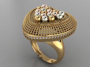gc or y123 - diamant dorica anneau d'or bijoux de la mode conception d'argent l'anneau luxe élégant shining le art collier gem bracelet pendentif hommes les anneaux femmes bague en 3d print model - Mito3D