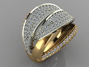 gc ouro y124 - diamante de um anel jóias a moda o design prata luxo elegante brilhando arte colar gem pulseira pingente os homens mulheres casamento anéis 3d print model - Mito3D
