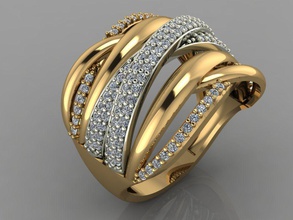 gc oro y125 - diamante anello in gioielli moda il design argento di lusso elegante lucente art la collana gemma braccialetto ciondolo uomini donne d'oro nozze anelli 3d print model - Mito3D