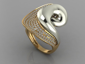 gc gold y132- diamond ring jewelry fashion design silver luxury elegant shining art necklace gem bracelet pendant men women wedding rings 3d print model - Mito3D