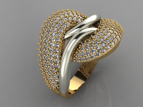 gc gold y134- diamond ring jewelry fashion design silver luxury elegant shining art necklace gem bracelet pendant men women rings 3d print model - Mito3D