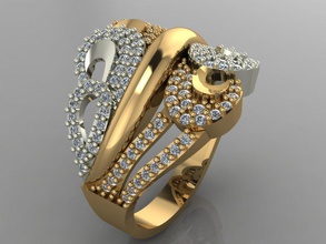 gc or y135 - diamant bague en bijoux de la mode conception d'argent l'anneau luxe élégant shining le art collier gem bracelet pendentif hommes les femmes anneaux 3d print model - Mito3D