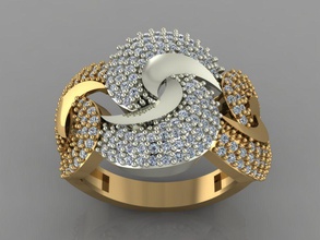 gc oro y136 - diamante anello in gioielli moda il design argento di lusso elegante lucente art la collana gemma braccialetto ciondolo uomini donne d'oro anelli 3d print model - Mito3D