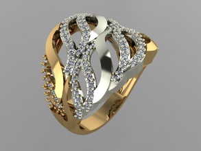 gc oro y141 - diamante anello in gioielli moda il design argento di lusso elegante lucente art la collana gemma braccialetto ciondolo uomini donne d'oro matrimonio anelli 3d print model - Mito3D