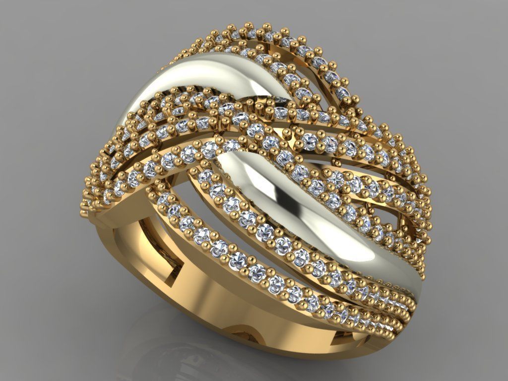 gc gold y142 - Diamant-gold-ring Schmuck Mode design Silber ring Luxus elegant scheint diamond Kunst Halskette gem Armband Anhänger Männer Damen-ring gold-ring Hochzeit Ringe 3D print model - Mito3D