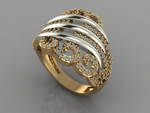 gc ouro y148 - diamante de um anel jóias a moda o design prata luxo elegante brilhando arte colar gem pulseira pingente os homens casamento mulheres anéis 3d print model - Mito3D