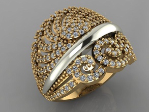 gc gold y151- diamond ring jewelry fashion design silver luxury elegant shining art necklace gem bracelet pendant men wedding women rings 3d print model - Mito3D