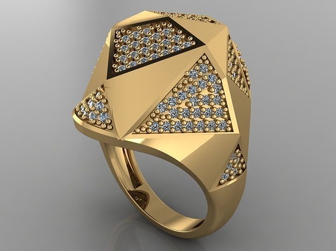 gc oro y152 diamante squillare moda design argento lusso elegante splendente arte collana gemma braccialetto pendente uomini gioielleria nozze donne anelli 3D print model - Mito3D