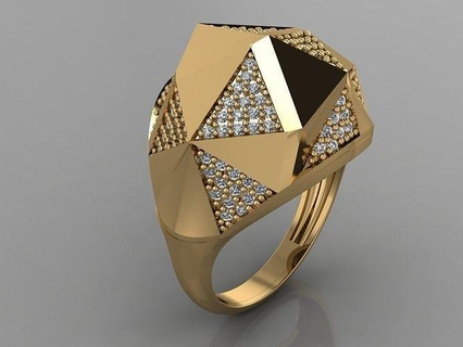gc oro y154 diamante squillare moda design argento lusso elegante splendente arte collana gemma braccialetto pendente uomini gioielleria nozze donne anelli 3d print model - Mito3D