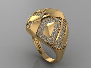 gc or y155 - diamant bague en de la mode conception d'argent l'anneau luxe élégant shining le art collier gem bracelet pendentif hommes bijoux mariage les femmes anneaux 3d print model - Mito3D