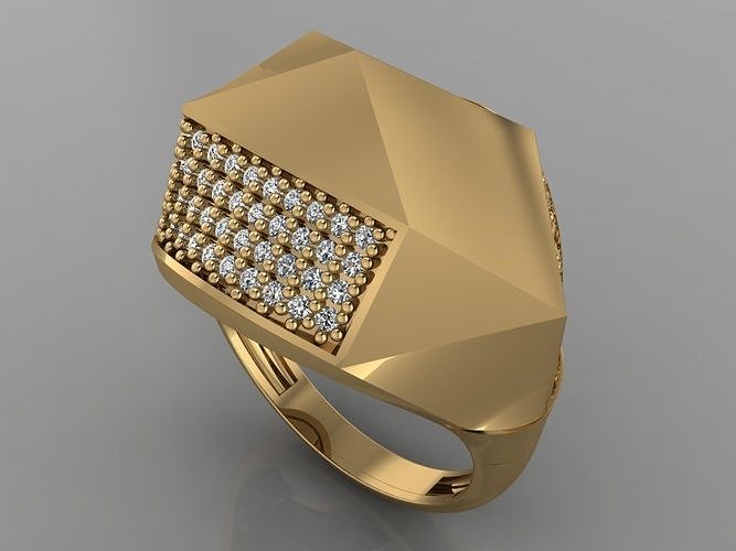 gc oro y173 diamante squillare moda design argento lusso elegante splendente arte collana gemma braccialetto pendente uomini gioielleria nozze donne anelli 3D print model - Mito3D