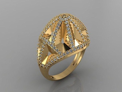 gc oro y194 diamante squillare moda design argento lusso elegante splendente arte collana gemma braccialetto pendente uomini gioielleria nozze donne anelli 3d print model - Mito3D