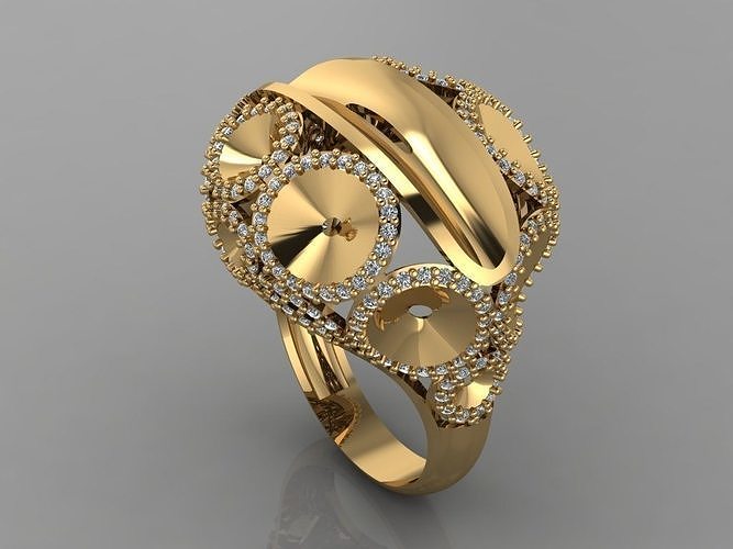 gc Gold y199 Diamant Ring Mode Design Silber Luxus elegant leuchtenden Kunst Halskette Juwel Armband Anhänger Männer Schmuck Hochzeit Frauen Ringe 3D print model - Mito3D