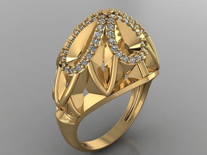 gc oro y201 diamante anillo Moda diseño plata lujo elegante brillante Arte collar joya pulsera colgante pendiente hombres joyería Boda mujer anillos 3d print model - Mito3D
