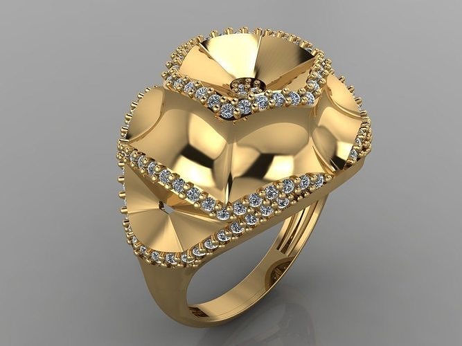 gc oro y206 diamante squillare moda design argento lusso elegante splendente arte collana gemma braccialetto pendente uomini gioielleria nozze donne anelli 3D print model - Mito3D