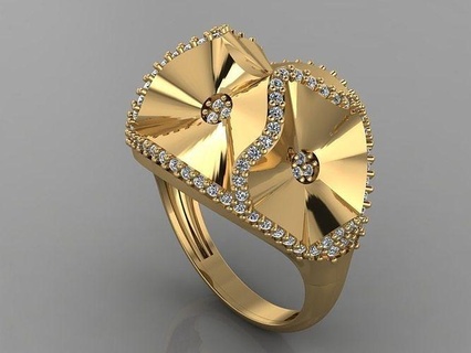 gc oro y217 diamante squillare moda design argento lusso elegante splendente arte collana gemma braccialetto pendente uomini gioielleria nozze donne anelli 3d print model - Mito3D