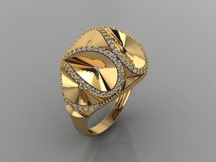 gc gold y223- diamond ring fashion design silver luxury elegant shining art necklace gem bracelet pendant men jewelry wedding women rings 3d print model - Mito3D