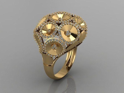gc oro y226 diamante squillare moda design argento lusso elegante splendente arte collana gemma braccialetto pendente uomini gioielleria nozze donne anelli 3d print model - Mito3D