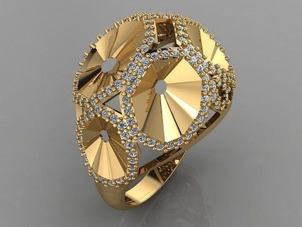 gc oro y233 diamante squillare moda design argento lusso elegante splendente arte collana gemma braccialetto pendente uomini gioielleria nozze donne anelli 3d print model - Mito3D