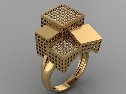 gc oro y241 diamante squillare moda design argento lusso elegante splendente arte collana gemma braccialetto pendente uomini gioielleria nozze donne anelli 3d print model - Mito3D