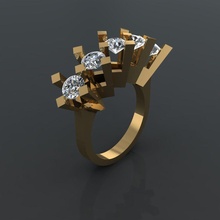 gc oro y296 diamante squillare moda design argento lusso elegante splendente arte collana gemma braccialetto pendente uomini gioielleria nozze donne anelli 3d print model - Mito3D