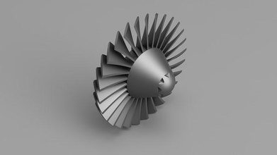 ge tf34 nose cone fan threaded hole 3d printing product design cad model prototyping printable general electric aircraft engine prototype airplane hobby diy mechanical parts 3d print model - Mito3D