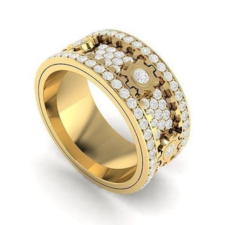 engrenagem anel 1 argolas diamantes joalheria luxo romântico Casamento ouro platina prata Rosa coleção vinatage brinco pulseira pingente colar pulseiras charme cafajeste 3d print model - Mito3D