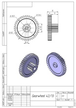 roda engrenagem 42 13 maquinaria máquina mecanismo industrial ferramenta mecânico 3d impressão ciência engenharia 3d print model - Mito3D