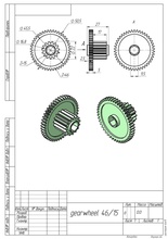 roue dentée 46 15 machinerie équipement machine mécanisme industriel outil mécanique 3d impression science ingénierie 3d print model - Mito3D