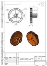 roue dentée 63 11 machinerie équipement machine mécanisme industriel outil mécanique 3d impression science ingénierie 3d print model - Mito3D
