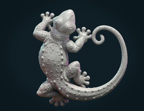 gecko triton le reptile reptilien lézard la créature de décoration animal sculpture art sculptures 3d print model - Mito3D