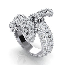 geco anillo joya joyería precioso lujo accesorio oro plata brillante libra esterlina diamante moda belleza imprimible ayl anillos 3d print model - Mito3D