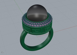 geek ring perl austere precious geometric noble ornament set hellenic jewelry rings 3d print model - Mito3D