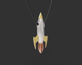 geek roket kolye taşlar geek yazdırılabilir elmas moda mücevher değerli altın gümüş lüks emaye tekno uzay madalyon küçük zanaat koyun boynuzu 50 60 takı 3d print model - Mito3D