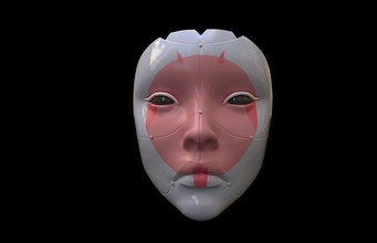gueixa mascarar fantasma Concha 3d digital baixar personagem Japão japonês quimono mulher cyberpunk desenho animado anime asiática menina passatempo faça 3d print model - Mito3D
