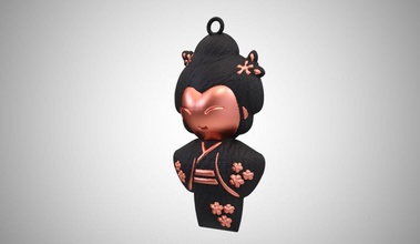 geyşa kolye japonca kadın asya kimono geleneksel sakura kültür oryantal sembol samuray kız dövme takı mücevher bilezik yüzük elmas küpe kolyeler 3d print model - Mito3D