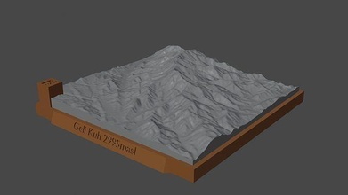 geli kuh Berg Landschaft Vulkan Terrain Umgebung Natur Photogrammetrie Elevation Wissenschaft 3d print model - Mito3D