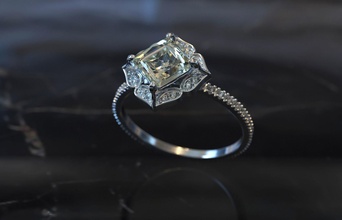 gema flor joalheria brilhando platina Casamento ouro prata brilhante diamante anel branco moda beleza imprimível noivado argolas 3d print model - Mito3D