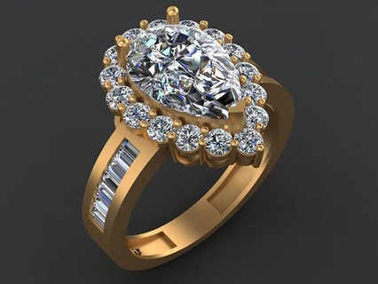 gem ring jewelry gem gold diamond jewel jewellery rings design designer ring  3d print model - Mito3D