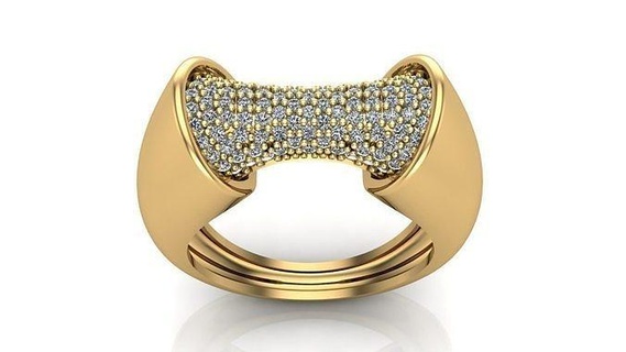 joya anillo joyería oro lujo plata Boda anillos diamante 3d print model - Mito3D