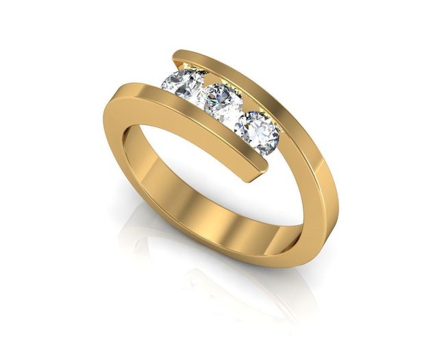 gemma anelli anello diamante matrimonio gioielli disco platino brillante 3D print model - Mito3D