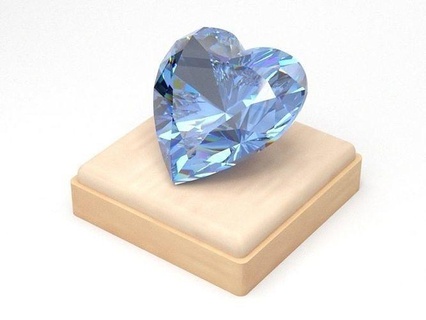 joya forma corazón Roca piedra preciosa joyería brillante diamante zafiro rubí Moda belleza oro plata anillo arete libra esterlina pulsera Boda compromiso 3d print model - Mito3D