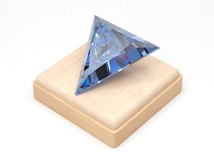 mücevher şekil üçgen taş değerli takı parlak elmas safir yakut moda güzellik altın gümüş yüzük küpe sterlin bilezik düğün nişan 3d print model - Mito3D