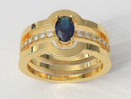 gem stone pair gemstone ring rings gold jewellery diamond jewelry engagement fashion classic wedding silver pauloranieri solitaire 3d print model - Mito3D